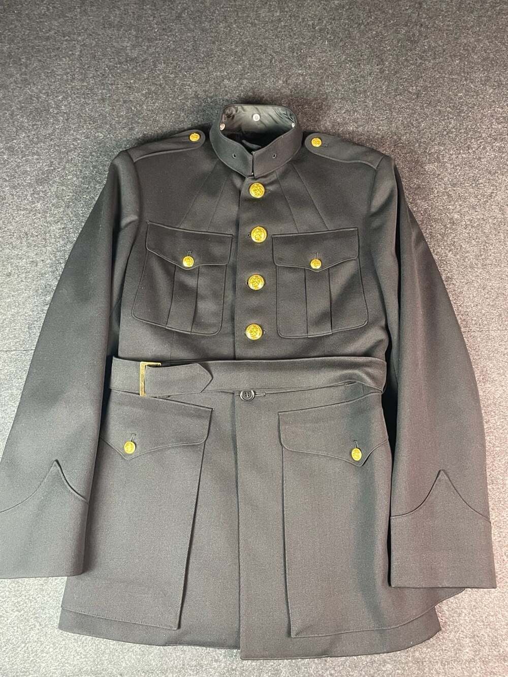 Men's USMC Marine Corps Exchange Uniform Shop Black Honor Guard Coat Jacket